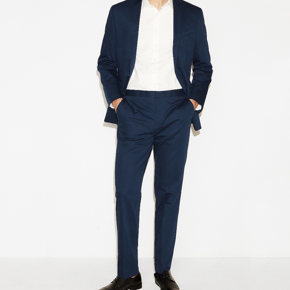 EXPRESS $98 BLUE SLIM COTTON SUIT PANTS SZ 40/32